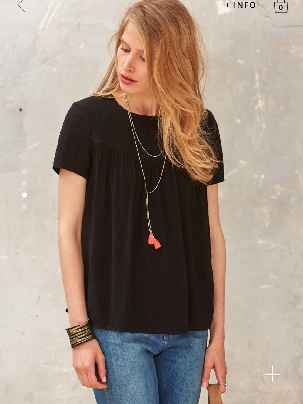 Sezane Black Lilio Blouse